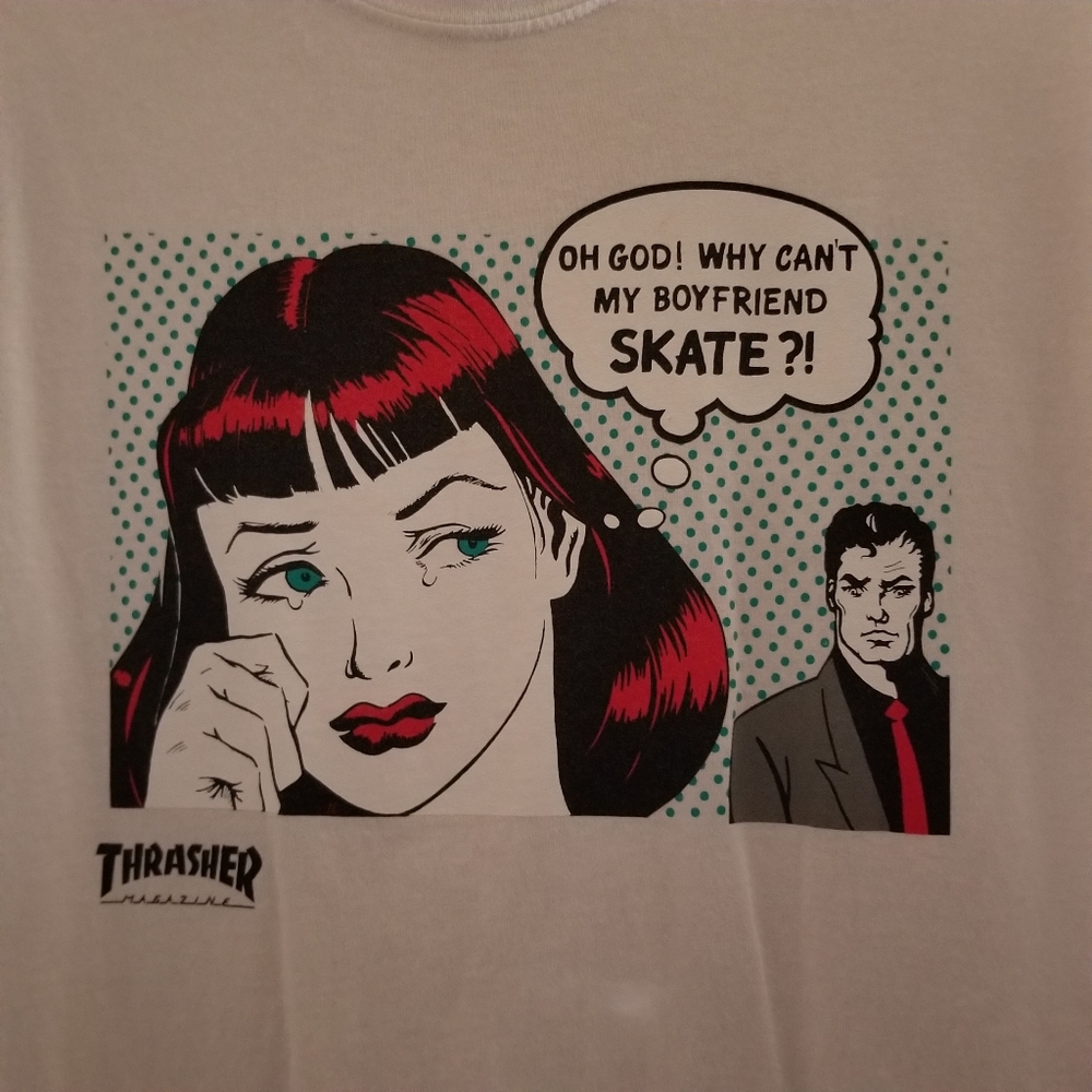 Thrasher Graphic Skater T-Shirt White Size M - Picture 4 of 9